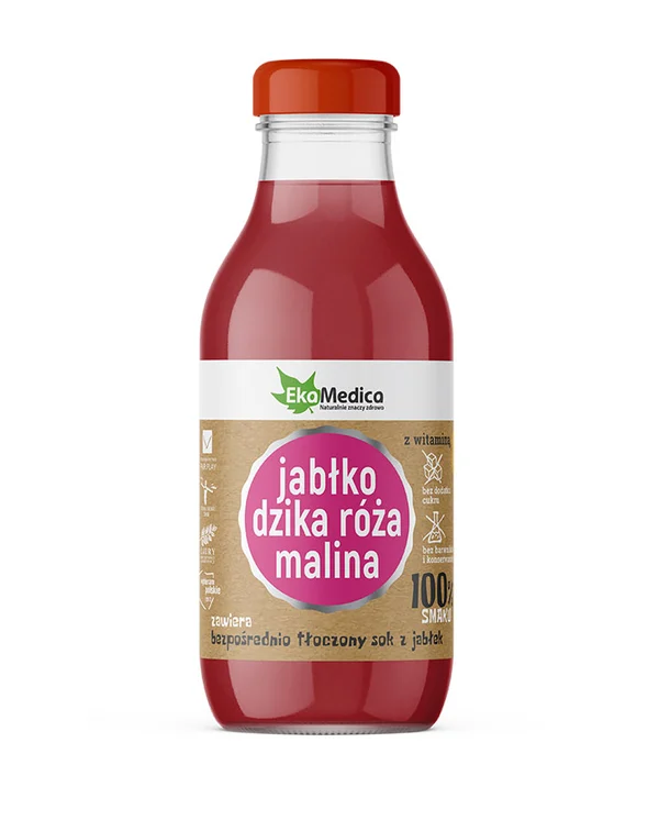 Sok jabłko dzika róża malina