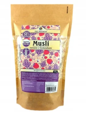 Musli owsiane z truskawkami bezglutenowe