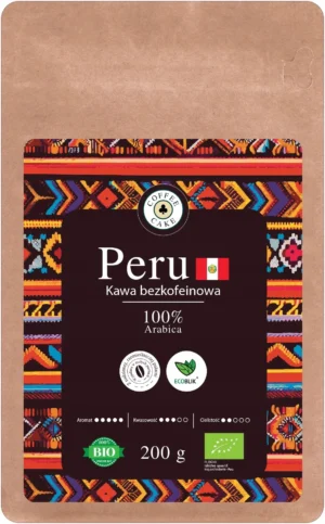 Kawa ziarnista Arabica Peru BEZKOFEINOWA